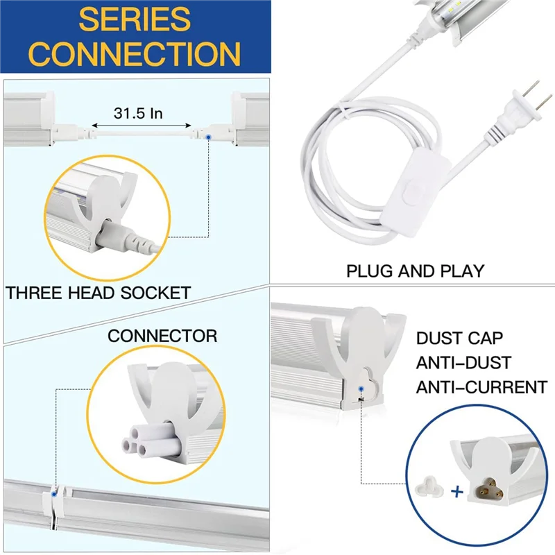 2 Pack 102 LED-Bulbs White Plant Light Full Spectrum Plant Light For Indoor Plants Growing Seedling US Plug
