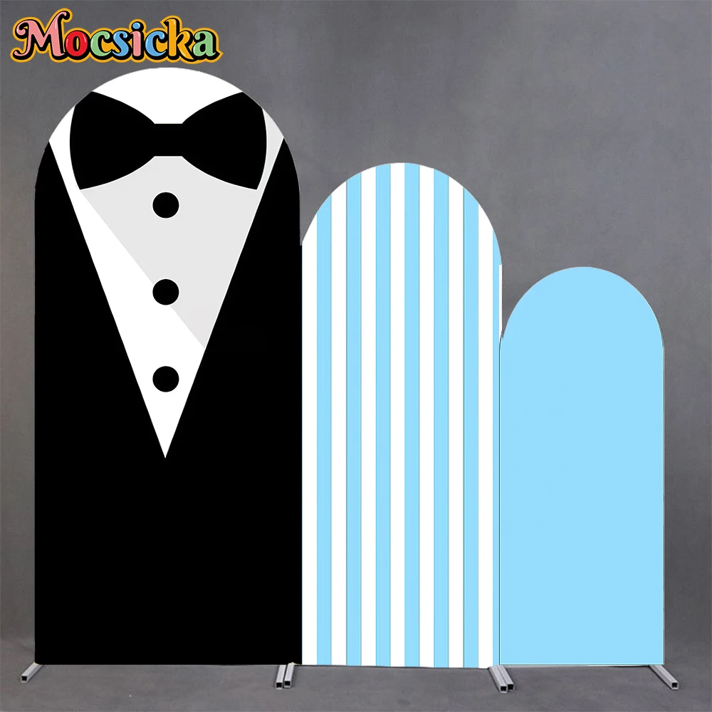 

Mocsicka Baby Boss Arch Backgrounds Covers Elastic Children Boy Communion Birthday Arched Backdrops Party Decor Custom Photocall