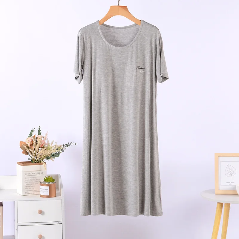 Spring Summer Chest Pad Nightgowns Women New Modal Comfortable Sleepwear Dress Short Sleeve Nightwear Female Short Nightdress