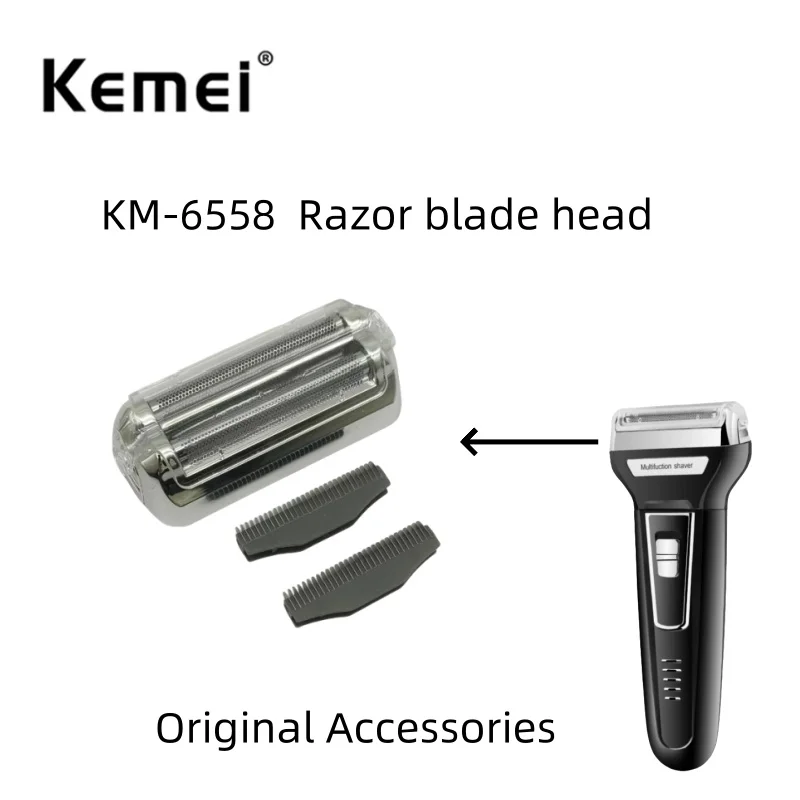 Kemei KM-6558 Razor Replacement Accessories, Blade, Foil, and Cutter Head Set, Genuine Factory-Produced Original Parts.