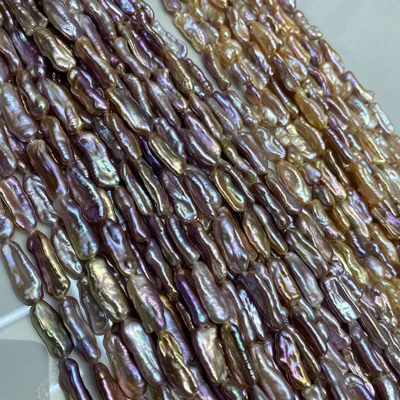 7-8mm5A المياه العذبة الطبيعية الباروك البيضاوي اللؤلؤ الأرجواني الوردي DIY بها بنفسك النساء قلادة أساور صنع المجوهرات اكسسوارات عيد الميلاد #1