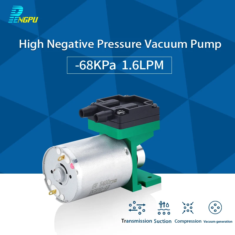 PENGPU 6V/12V/24V 1.6LPM Mini Small Air Pump VOC Sampling Vacuum Pump Blow Air Suck Air Pump