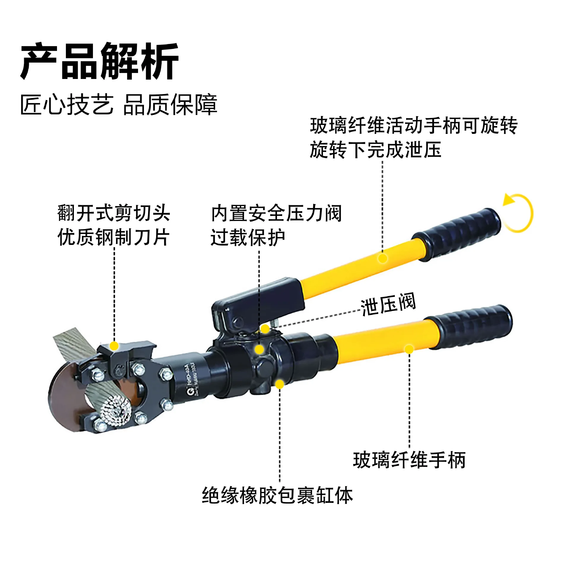 HHD-40A50A Aluminum Manual Hydraulic Cable Cutter Integral Cutter Cutting Pliers