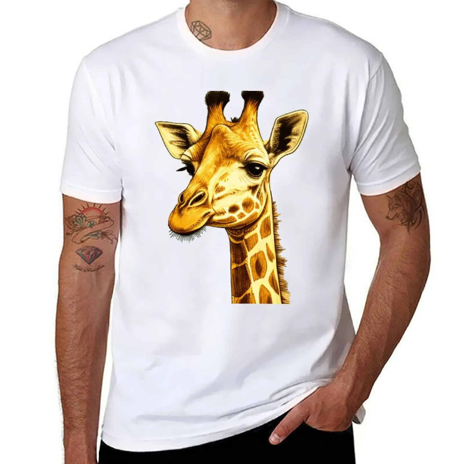

giraffe head gift T-Shirt man t shirts high quality luxury brand t shirts cotton 100% T-Shirt
