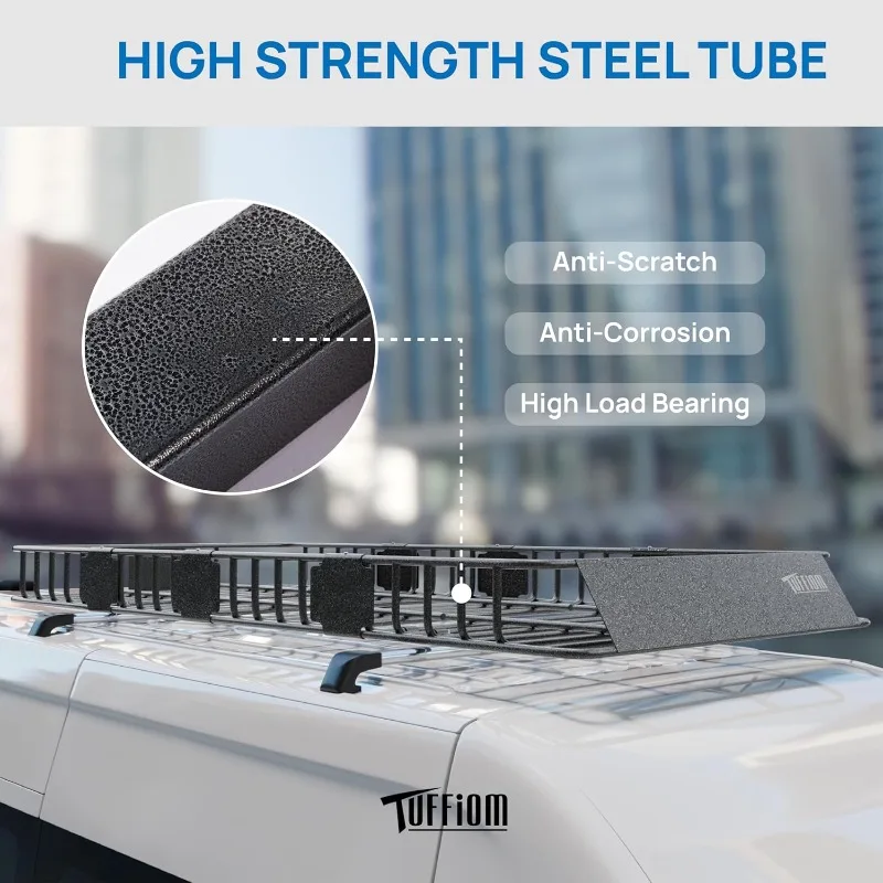 حامل بضائع على السطح قابل للتمديد 250 رطل، سلة حامل سقف عالمية مقاس 84 * 39 * 5.5 بوصة مع شبكة مطاطية، حقيبة تخزين، أشرطة أ