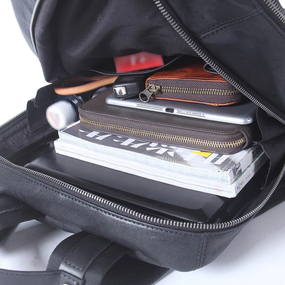 S.WORKER Lässiger Rucksack aus echtem Leder für Herren, 15-Zoll-Laptop-Rucksack aus Rindsleder, handgefertigt, modischer Preppy-Stil, Schultasche, Tagesrucksack – Detail 22