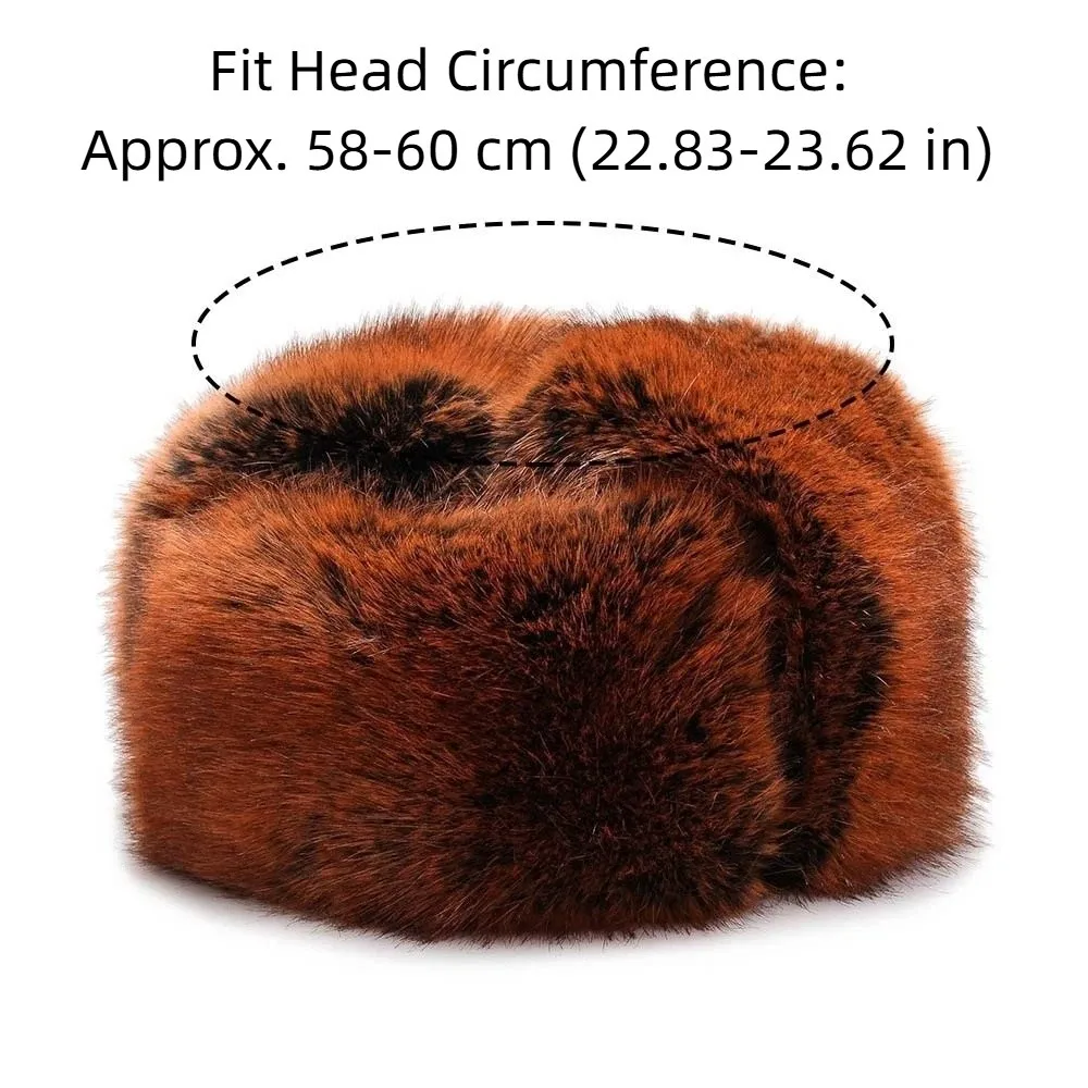 Faux-Nerz-Trapper-Mütze für Herren, winddicht, dick, aus Plüsch, Kunstfell, ultraweich, mit Ohrenschutz, Winter-Schneemütze, Geschenk für Opa – Detail 1
