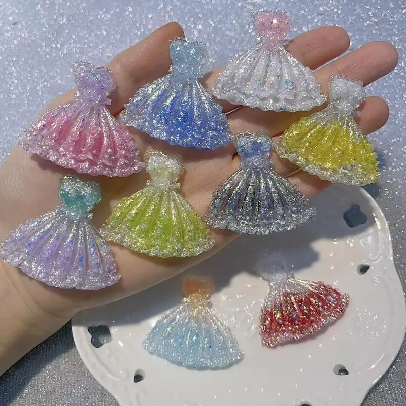 New 5/10Pcs Luminous Resin Tiny Dress Charms Non-porous For DIY Pendants/ornaments Craft Clothing/bag Decoration Accessories