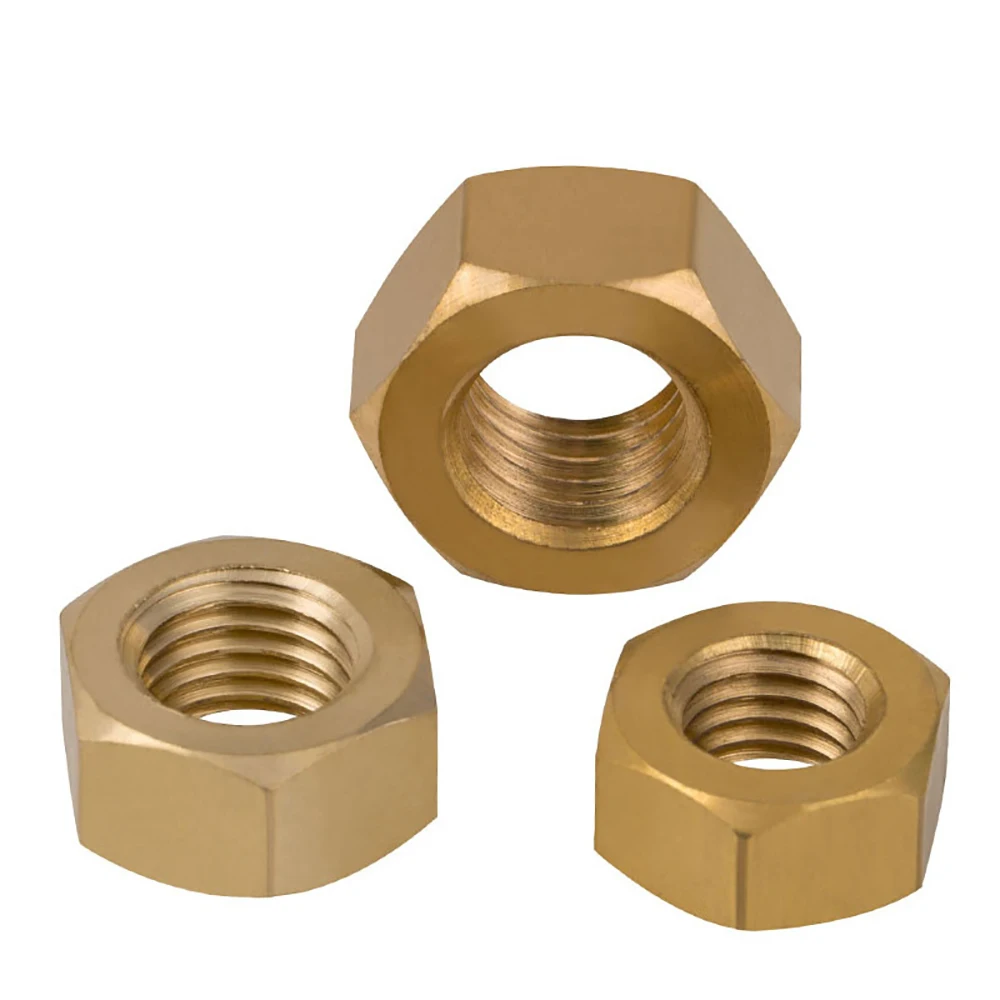 Weiyi DIN934 GB6170 Messing-Sechskantmuttern 2 # 3 # 4 # 5 # 6 # 8 # 10 # 12 # 1/4-20 5/16-18 3/8-16 7/16-14 1/2-13 5/8-11 3/4 UNC/UNF Gewinde – Detail 7