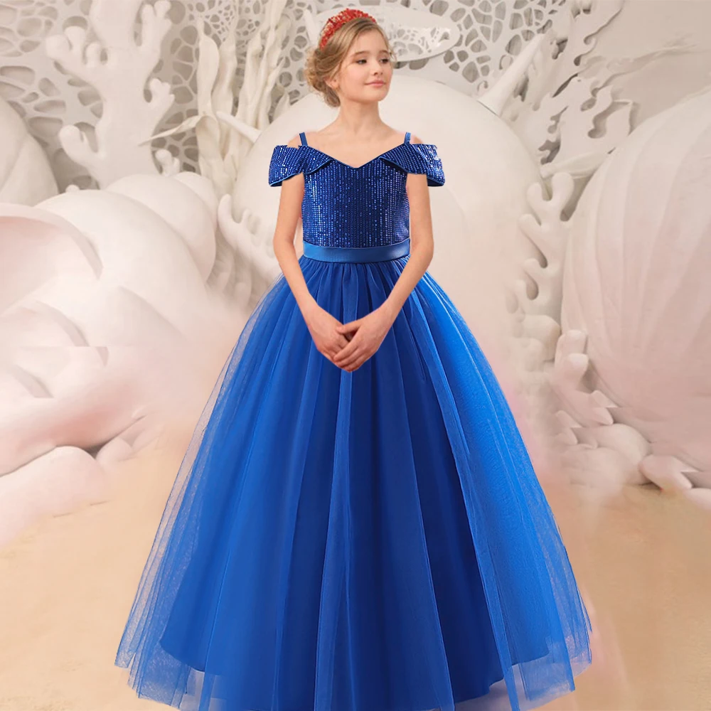 

Bridesmaid Girl Dress For Wedding Kid Formal Pageant Gala Prom Gown Children Birthday Party Princess Costume Clothes Vestidos