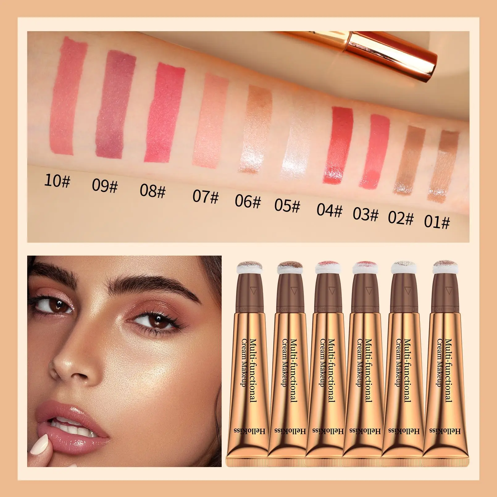 

Pearlescent Micro Shimmer Multi Makeup Pen Liquid Blush Highlighter Contour Natural Brightening for Face Beauty Essential