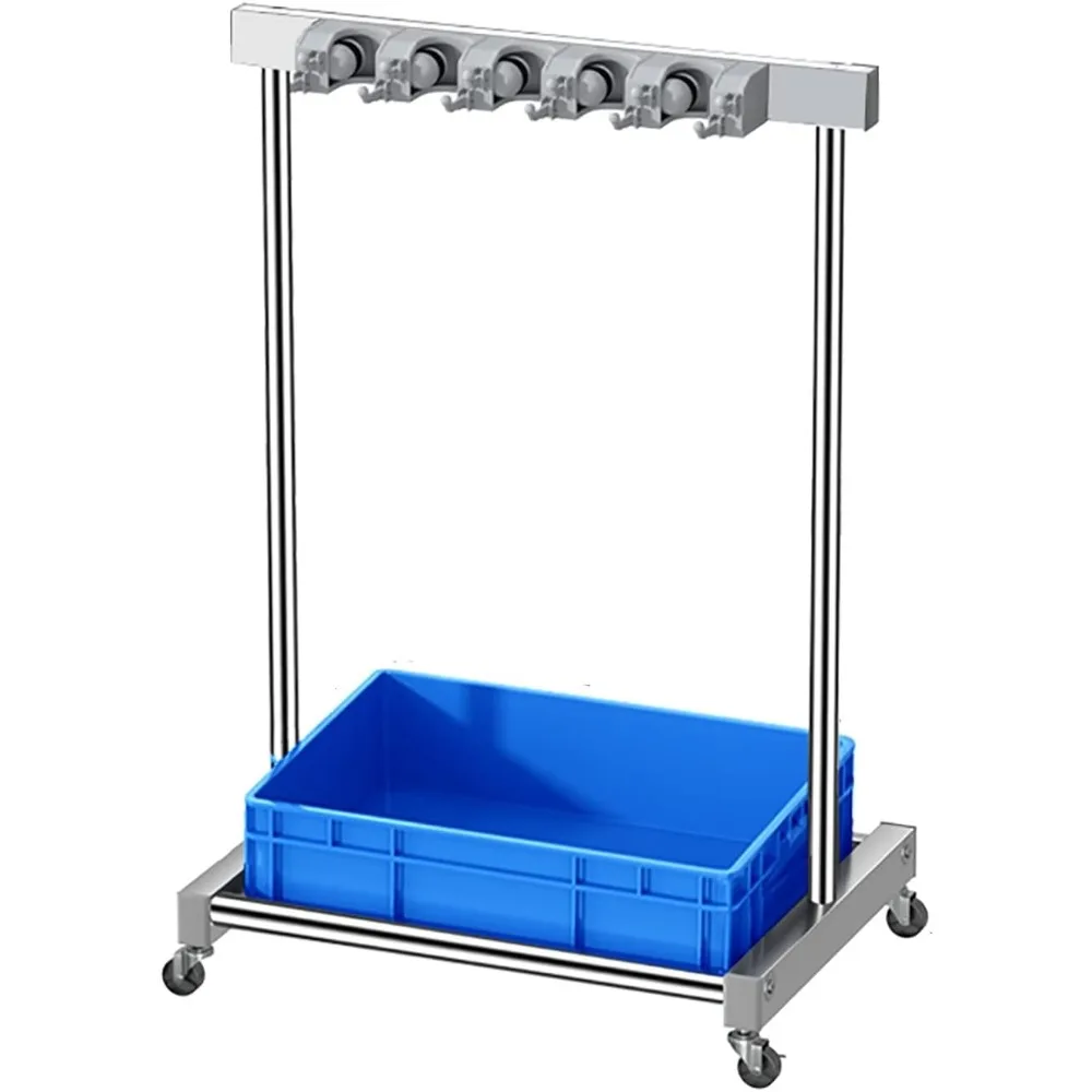 رف أدوات قائم على الأرض للمكانس والمماسح، حامل ممسحة مبللة، عربة تخزين أدوات التنظيف المتحركة، رف تصريف الممسحة #1