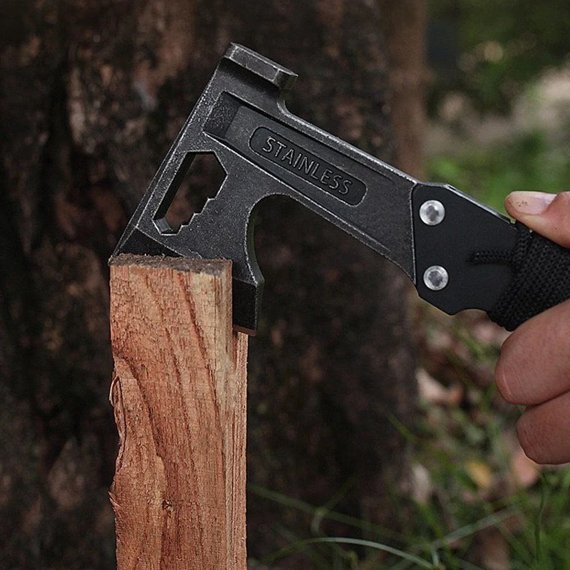 Outdoor Portable EDC Tactical Axe Multifunctional Camping Hammer Vehicle Emergency Window Breaking Tool
