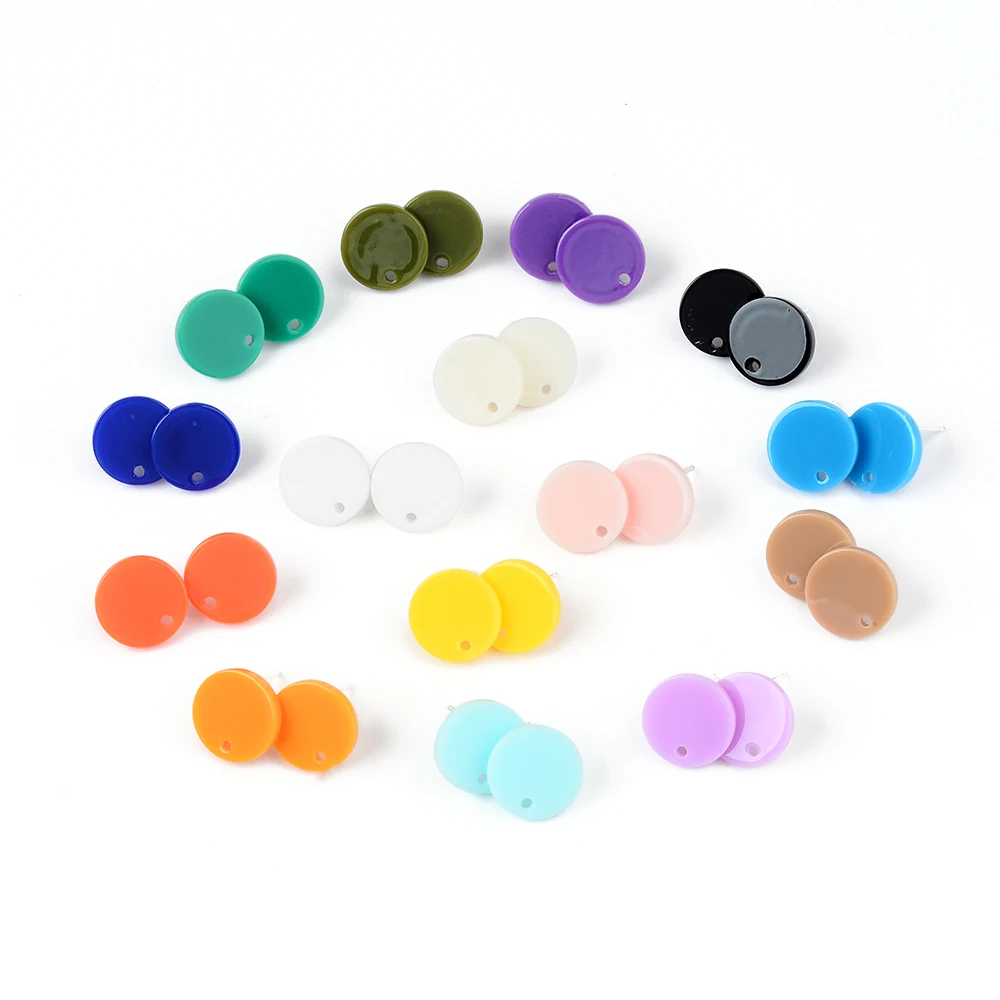 20Pc/lot 925 Silver Needle Mini Stud Earrings Round Acrylic Colorful Helix Cartilage Tragus Lobe Ear Piercing Jewelry Wholesale