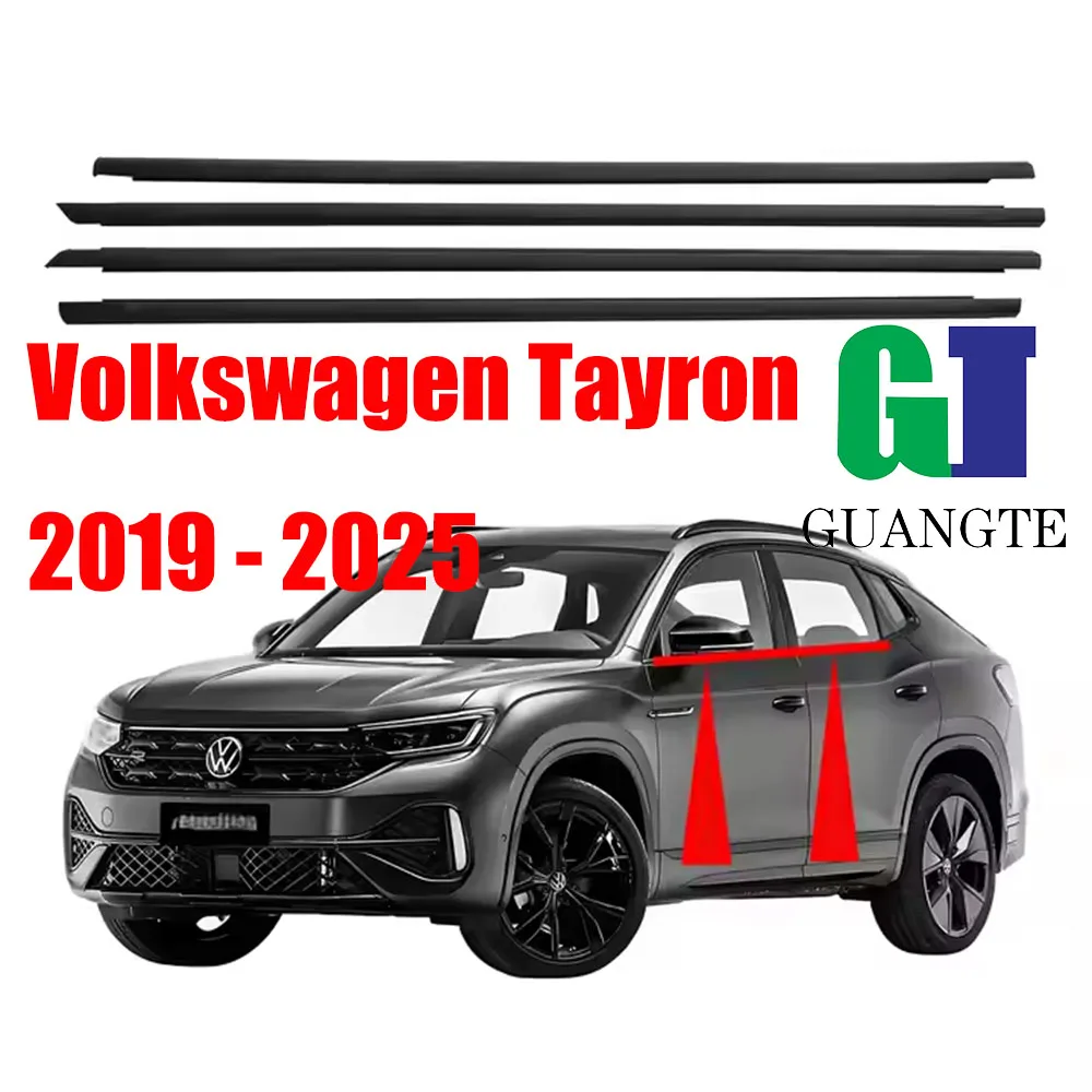 

4PCS Black Car rubber Weatherstrip Glass Window Molding Trim Seal Belt Compatible with Volkswagen Tayron 2019 - 2025 55G837478