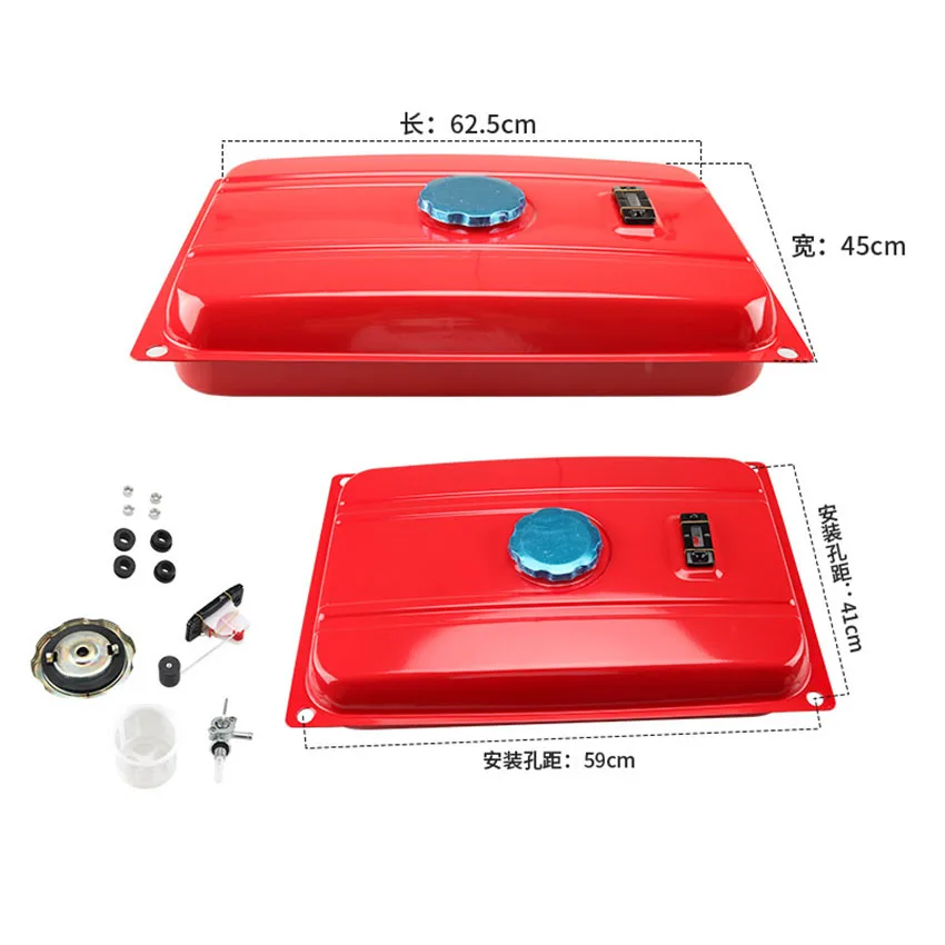 188F 5KW-8KW Gasoline Generator Accessories Fuel Tank Assembly Oil Switch Fuel Tank Cover Unit Fuel Tank Red and Black