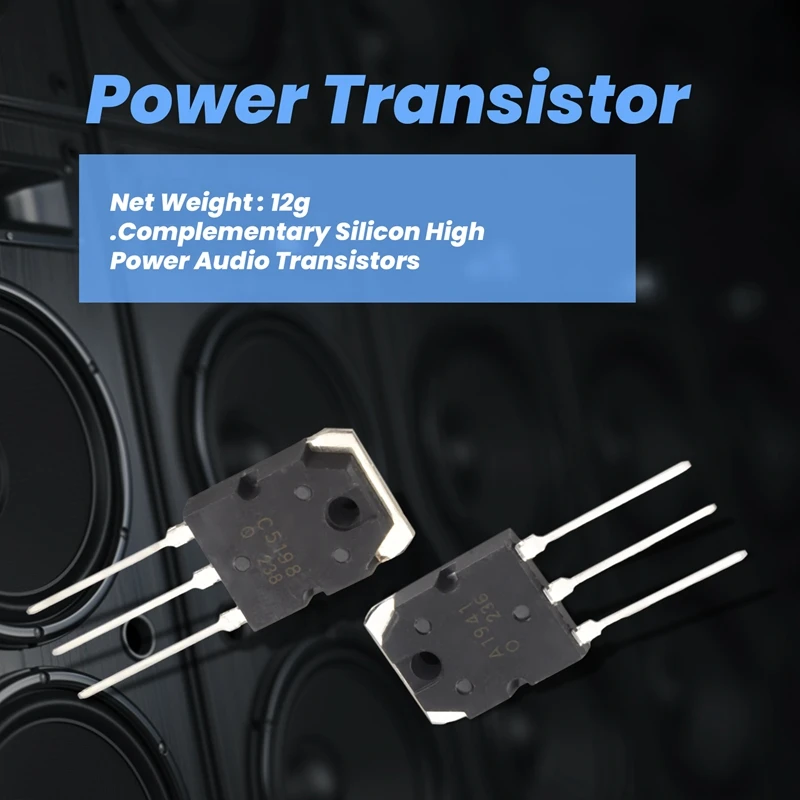 Transistor au silicium amplificateur de puissance, paire A1941 + C5contem10A 200V