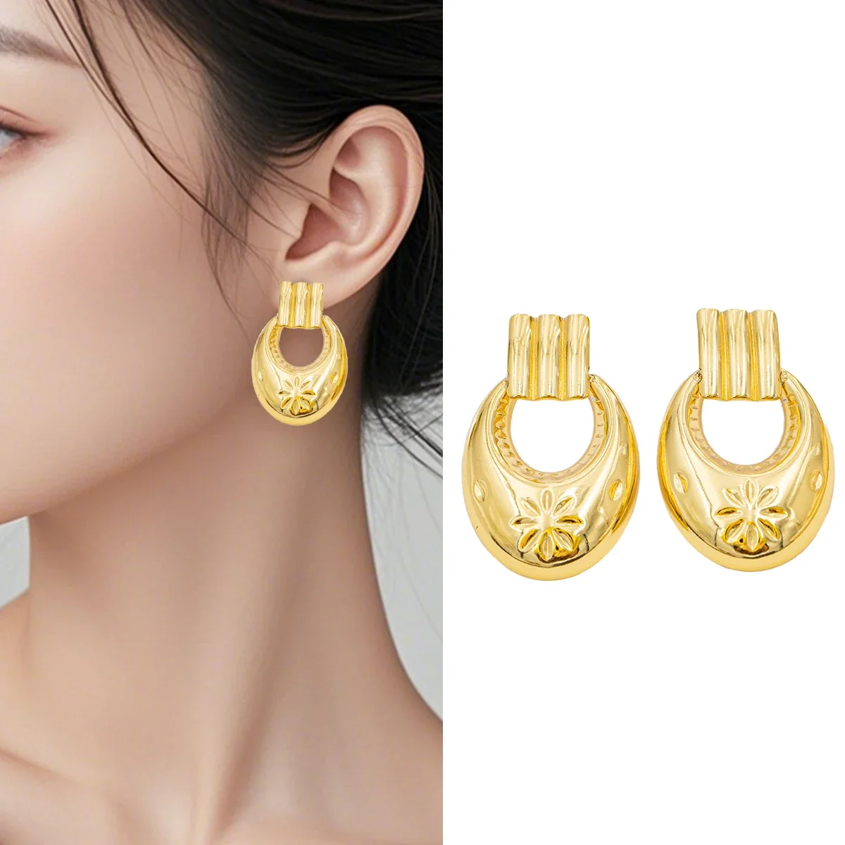 2025, neue süße Ohrstecker, goldfarbener Schmuck für Frauen mit hypoallergenen Geschenken im Boho-Stil