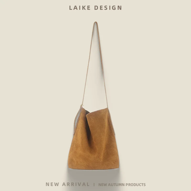 

Женская новая кожаная матовая сумка-ведро, простая повседневная универсальная сумка-мессенджер большой вместимости на плечо премиум-класса