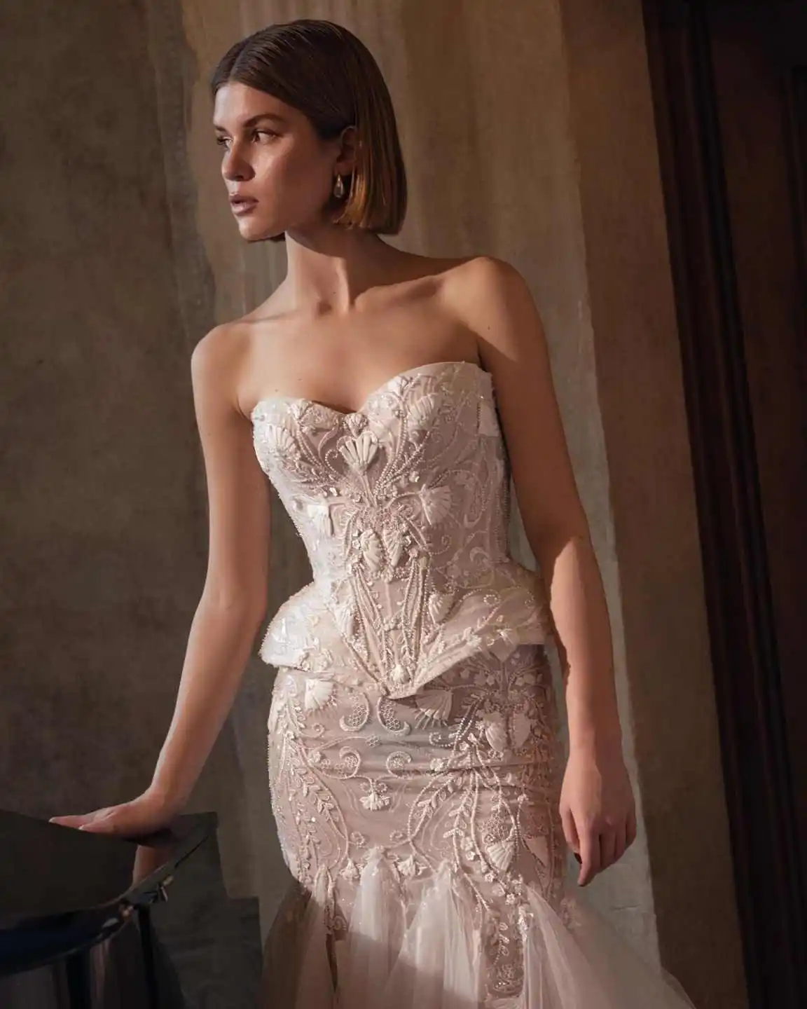 Vestido de casamento requintado sem mangas 2 peças frisado cristal apliques vestido de festa vestidos personalizados de noche