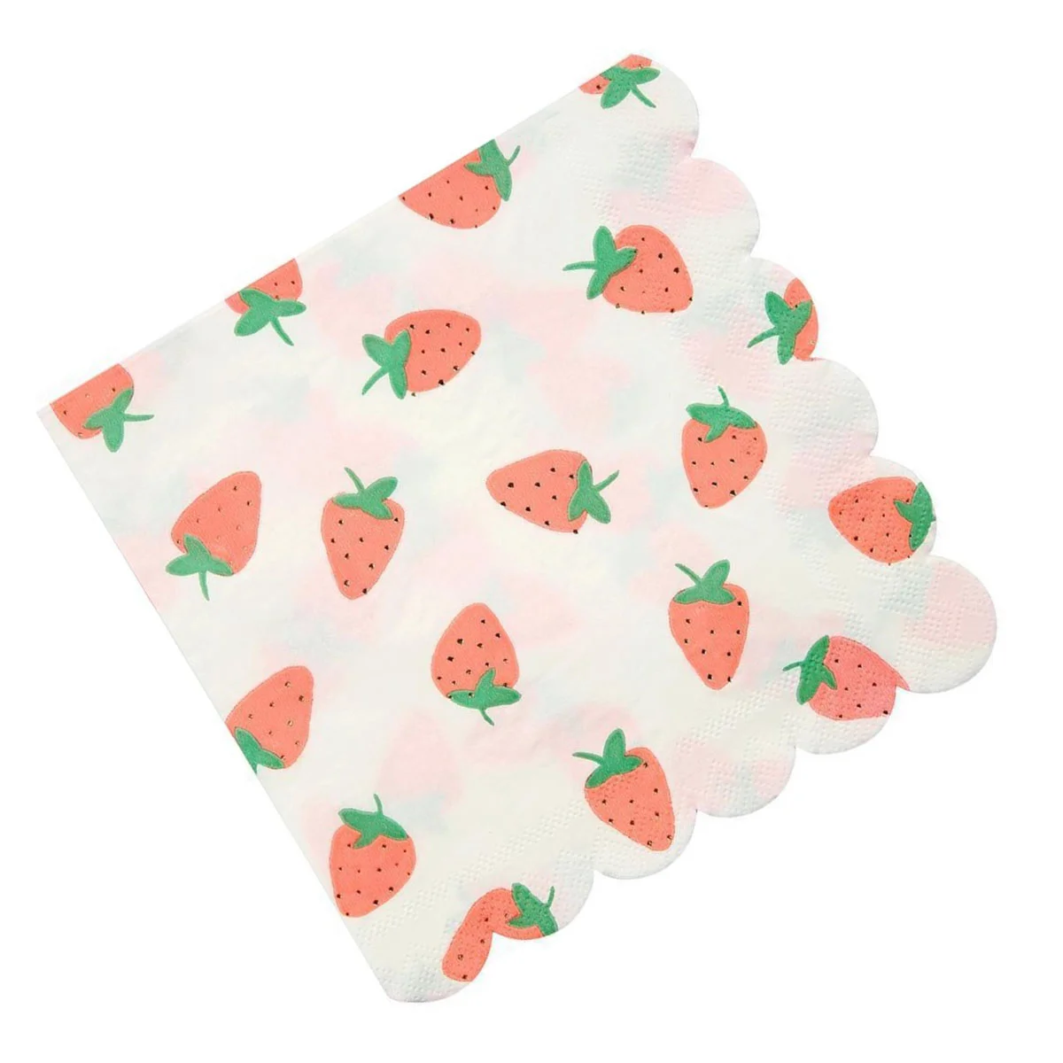 16pcs Disposable Napkins Beautiful Strawberry Printing Napkins for Party Gathering Festival (25x25cm)