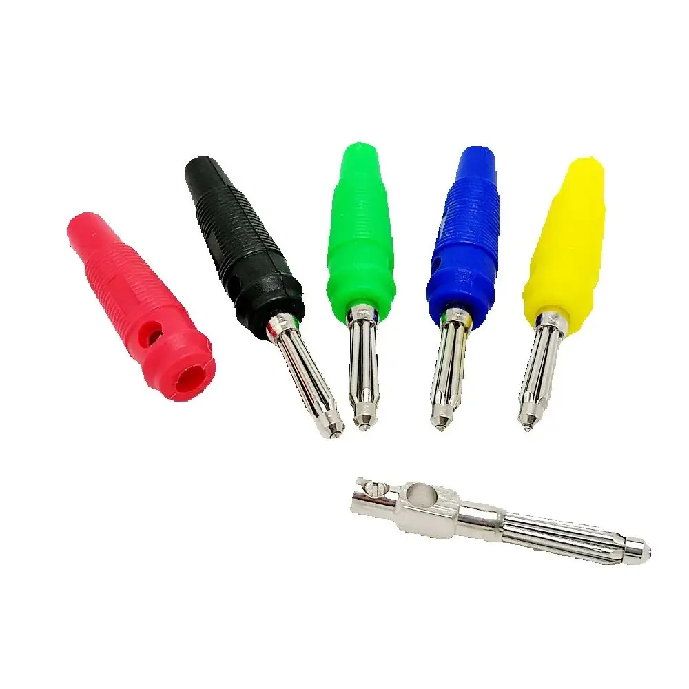 4mm Banana Plug Welding Free 5 color High Quality High current Flower Bud Type Copper Banana Connector 10pcs