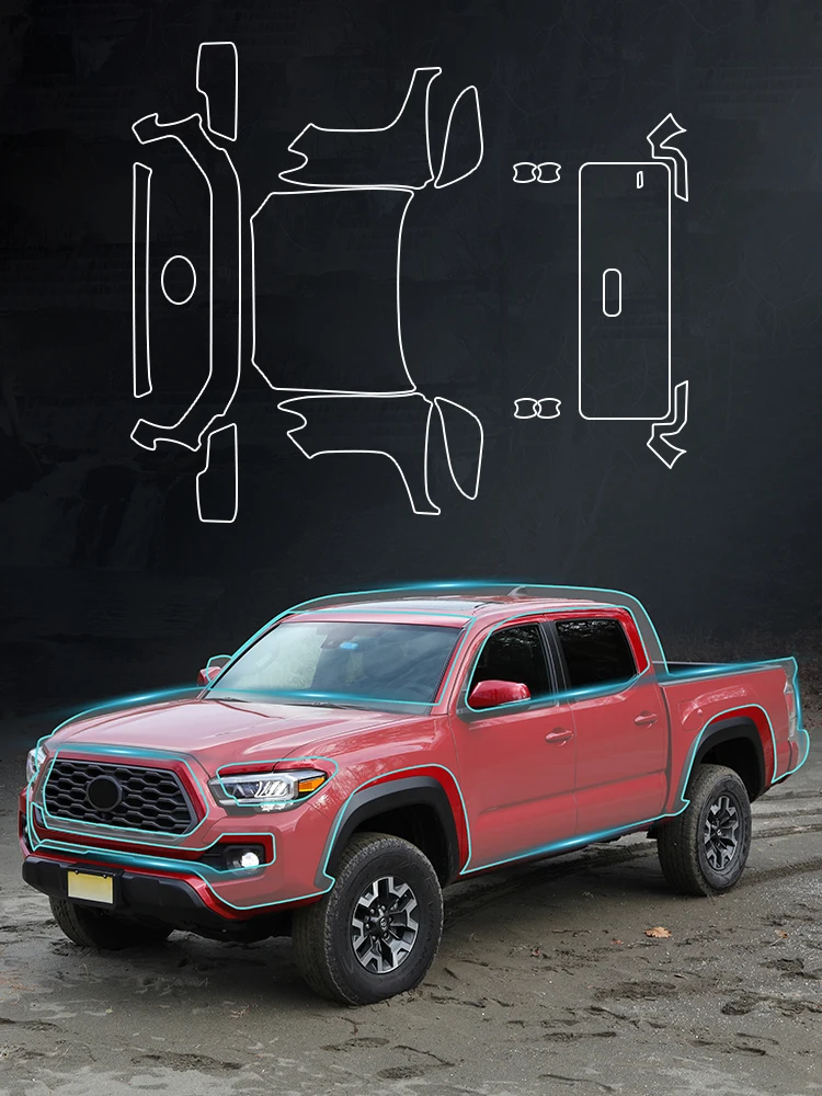 

For Toyota Tacoma 2016-2023 Pre-cut PPF TPU Paint Protection Film Self-Healing Clear Bra Car Body Anti-Scratch Resistant