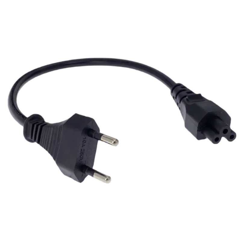 Европейский шнур адаптера питания 30 см, штепсельная вилка европейского стандарта, 2-контактный штекер IEC 320 C5 для блока питания ноутбука