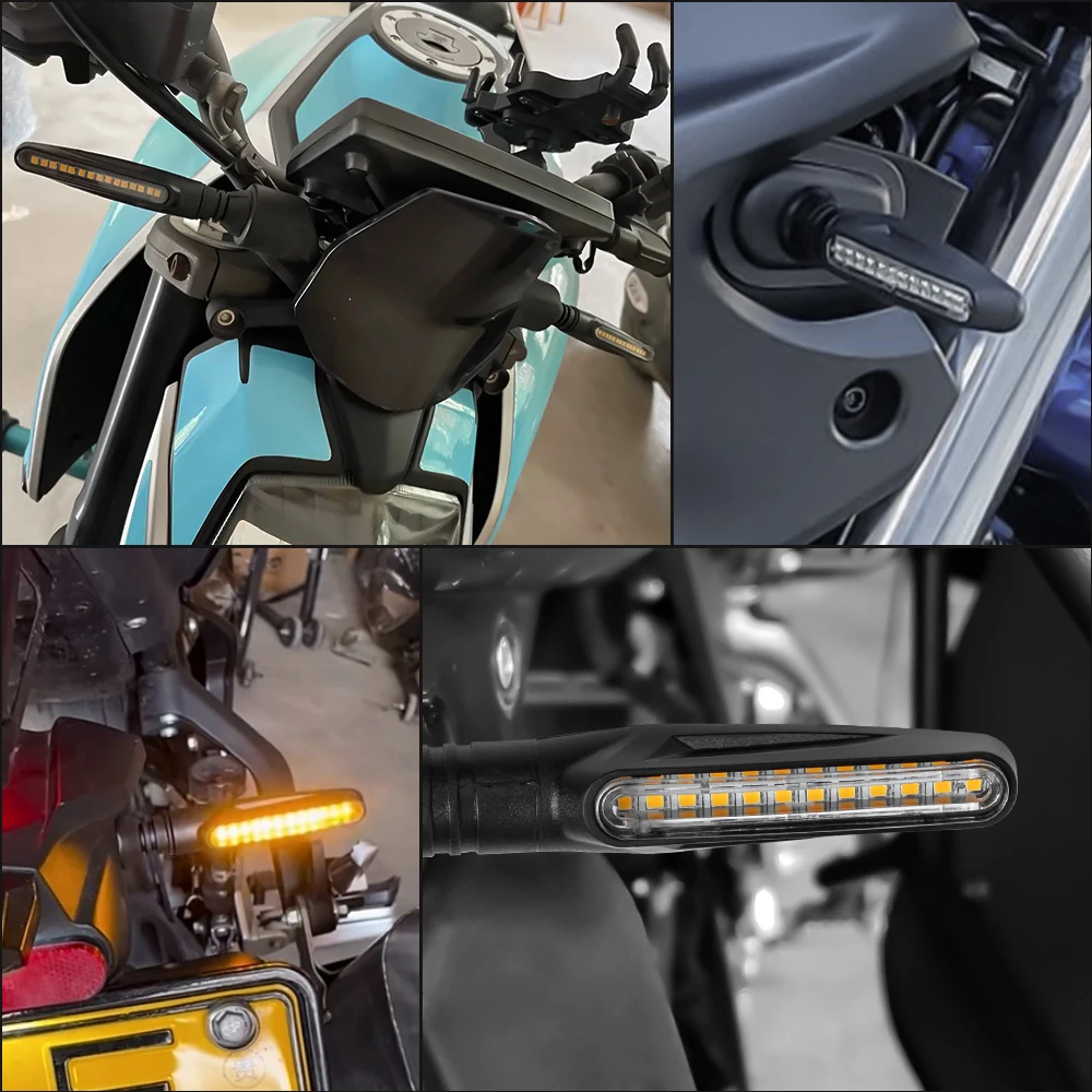 Moto Led clignotant d'eau courante pliable clignotants lampe universelle Moto clignotant lumière construit relais 12V clignotant