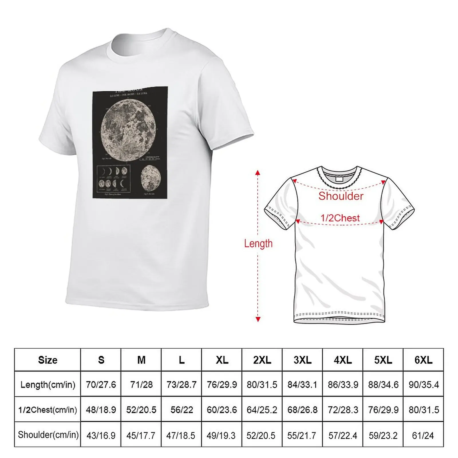 Moon Phases Vintage Poster T-Shirt mens graphic t shirts man graphic t shirt T-Shirt