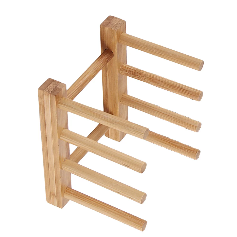 

2pcs Drain Rack Wood Drying Drainer Kitchen Dish Rack Shelf Storage Organizer For Plates Bowls Cds Damp Dishware 3 Grids