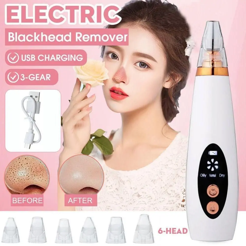 Electric Tool Blackhead Remover Water Cycle USB Rechargeable Pore Cleaner Vacuum Suction Black Point Removal