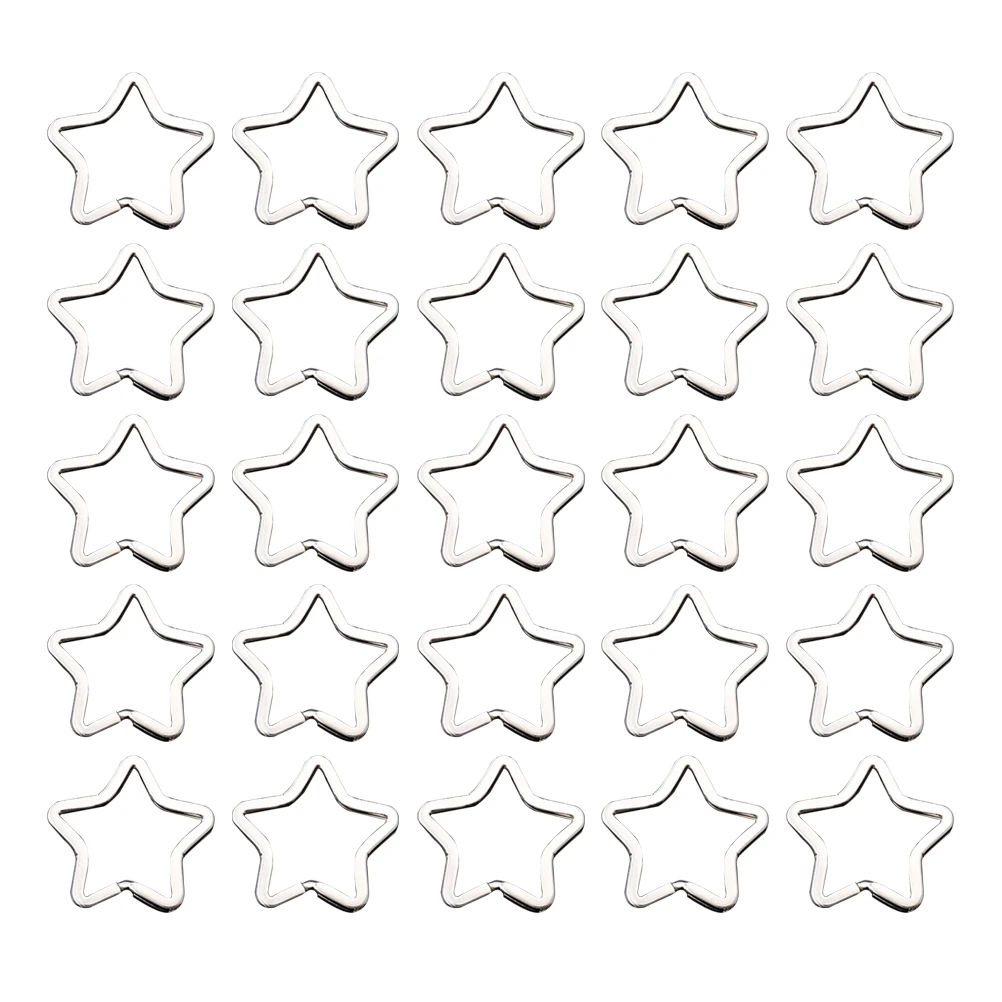 

50pcs Keyring Accessories Metal Split Keychain Connector Silver Sturdy Material Creative Design Practical Use Decor Keys Bag