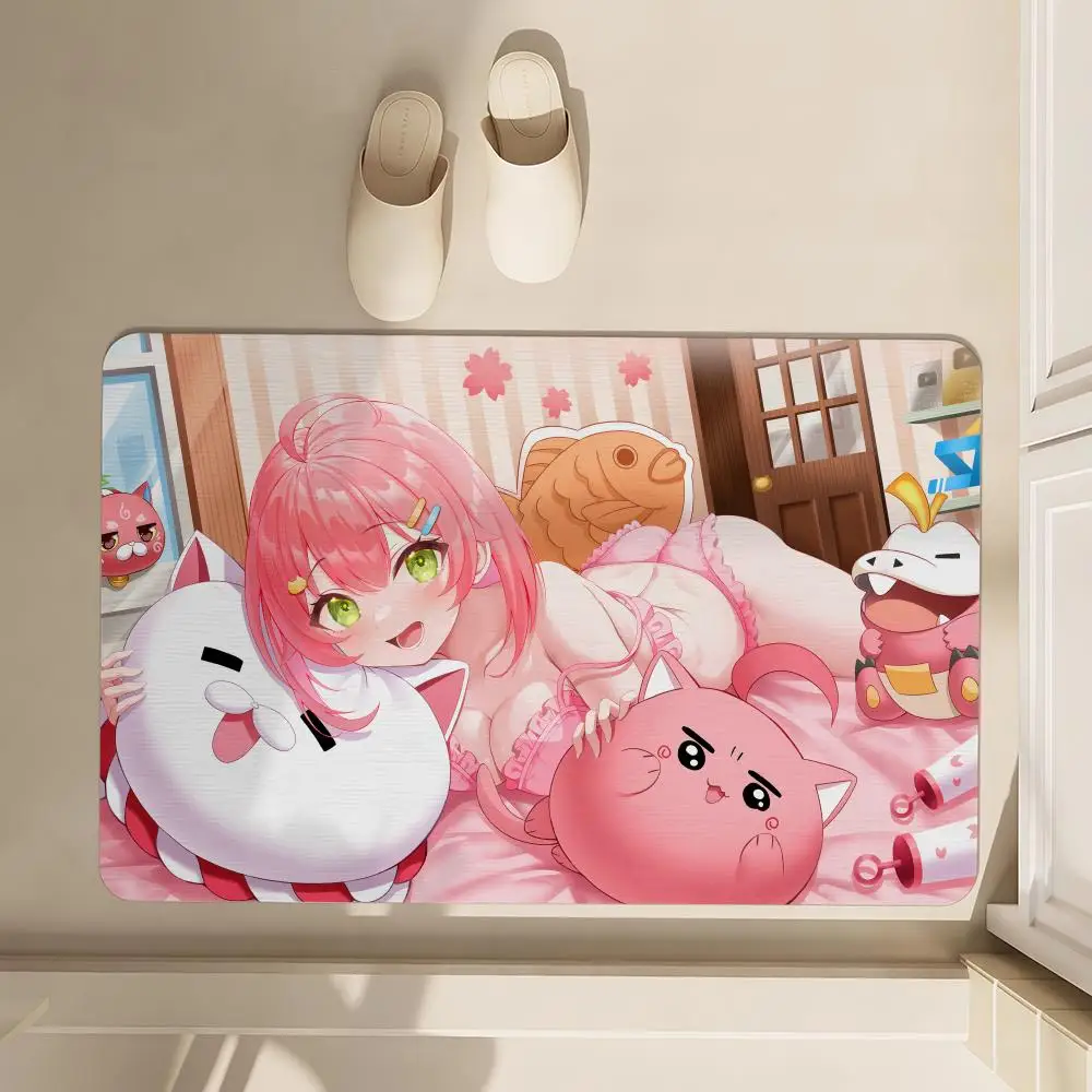 

Sakura Miko Floor Mat Soft Diatom Bathroom Absorbent Floor Mat, Toilet Of The Bathroom, Household Floor Mat, Door Mat Carpet