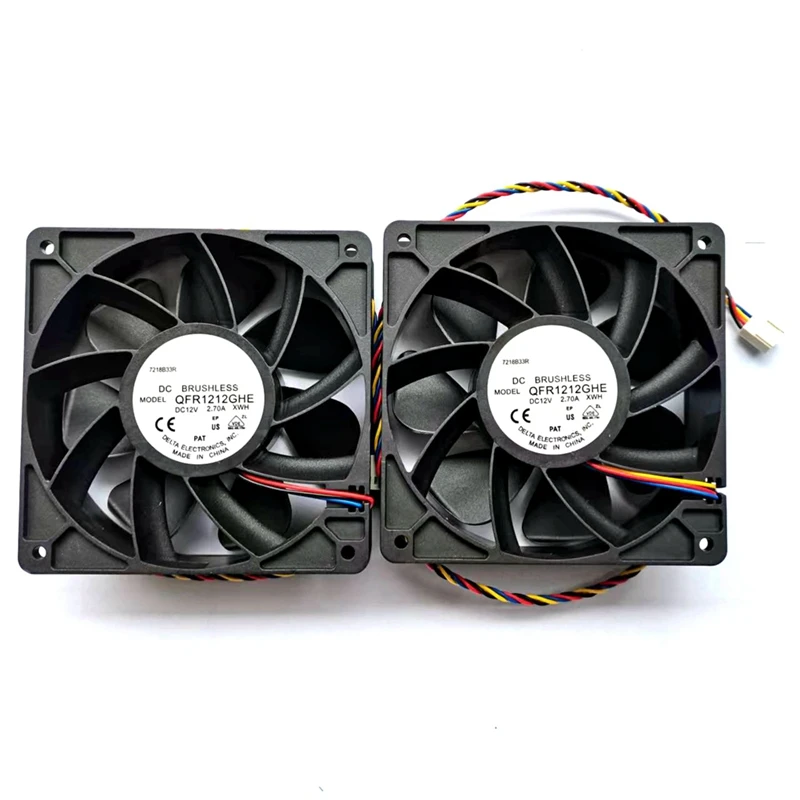 QFR1212GHE 6000RPM PWM Speed Control Fan Cooling Fan 4Wire 12V 2.7A For S7 S9 S11 S15 T9 T17 L3 For Bitcoin Miner