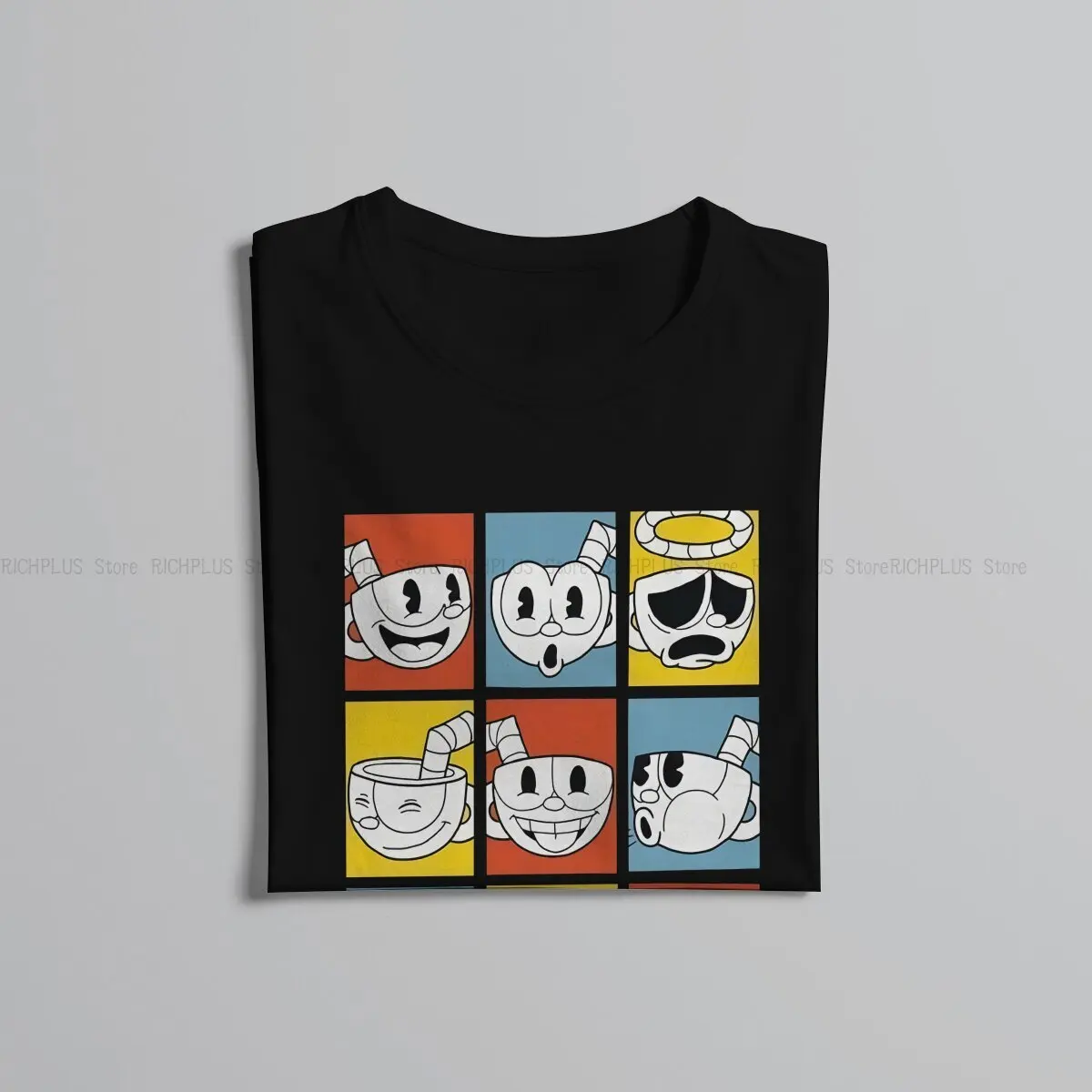 Show TShirt For Men Cuphead Mugman Game Clothing Novelty T Shirt Soft