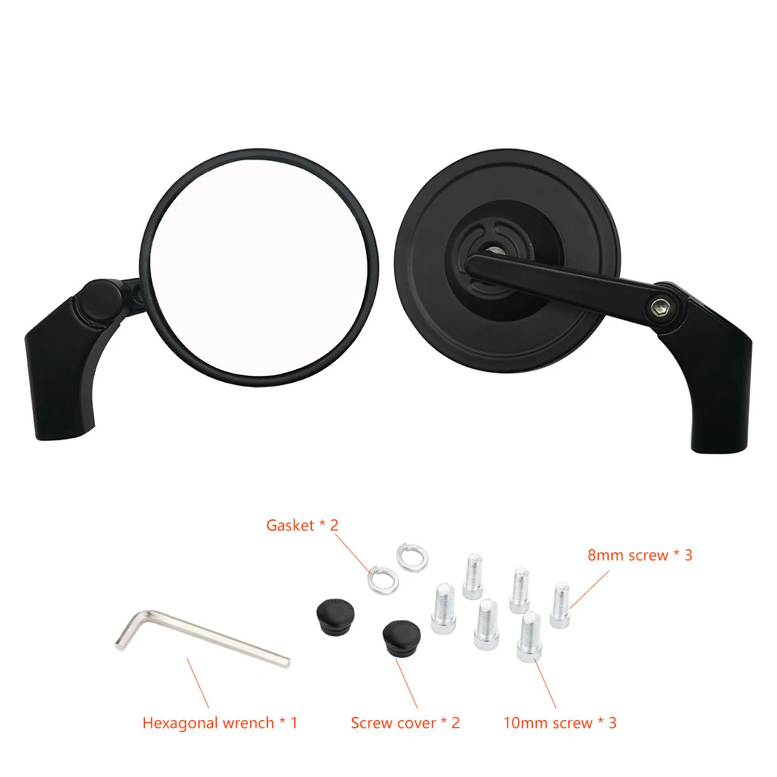 Universal Motorcycles 8mm 10mm Rearview Mirrors  For Honda Kawasaki Suzuki Yamaha Triumph CFMOTO Retro Round Side Mirrors