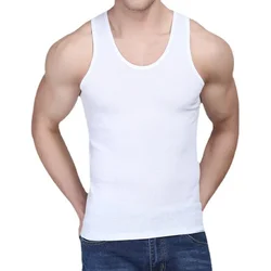 Men Muscle Vests Cotton Underwear Sleeveless Tank Top Solid Muscle Vest Undershirts O-neck Gymclothing Bodybuilding Tank Tops