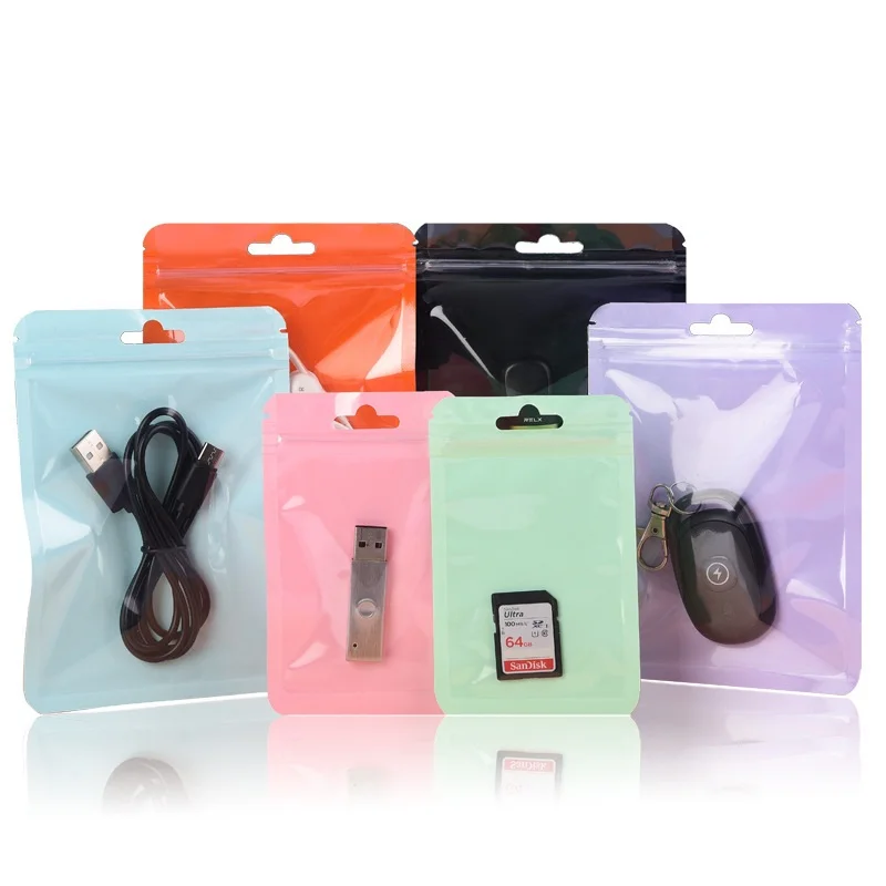 

1000Pcs Macaron Color Ziplock Bag Thickened Reusable Colorful Plastic Bag for Jewelry Snack Card Storage Sealing Packaging Bag