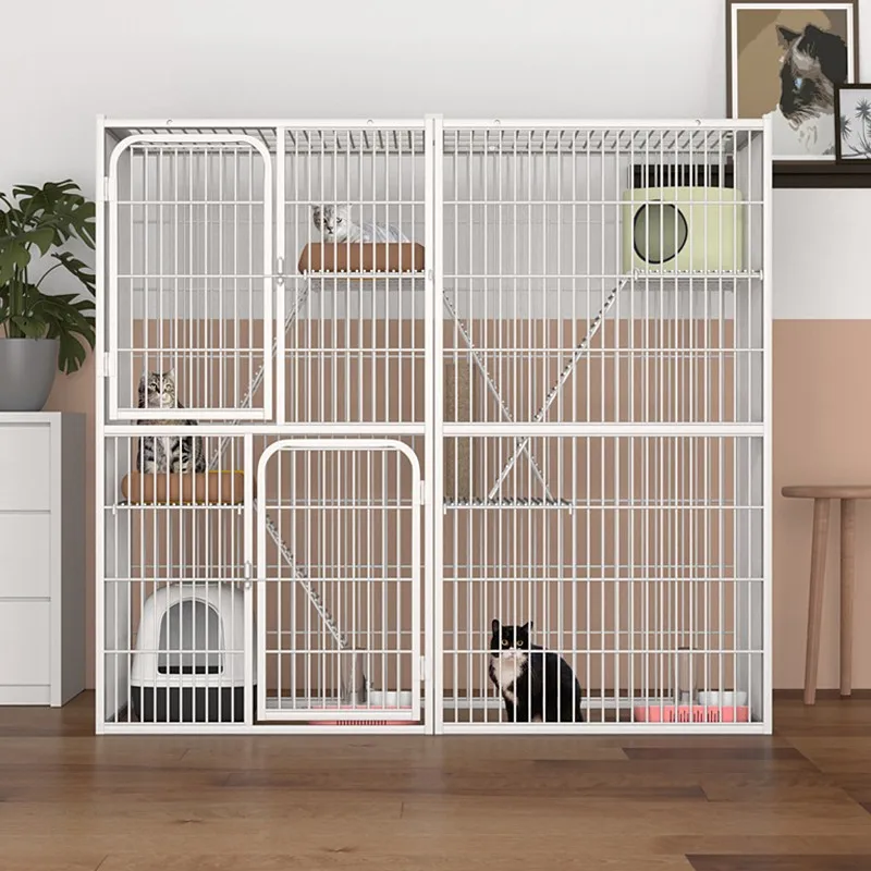 

Cat cage, large square tube cage house house villa Breeding cage Kittens into cats Universal use