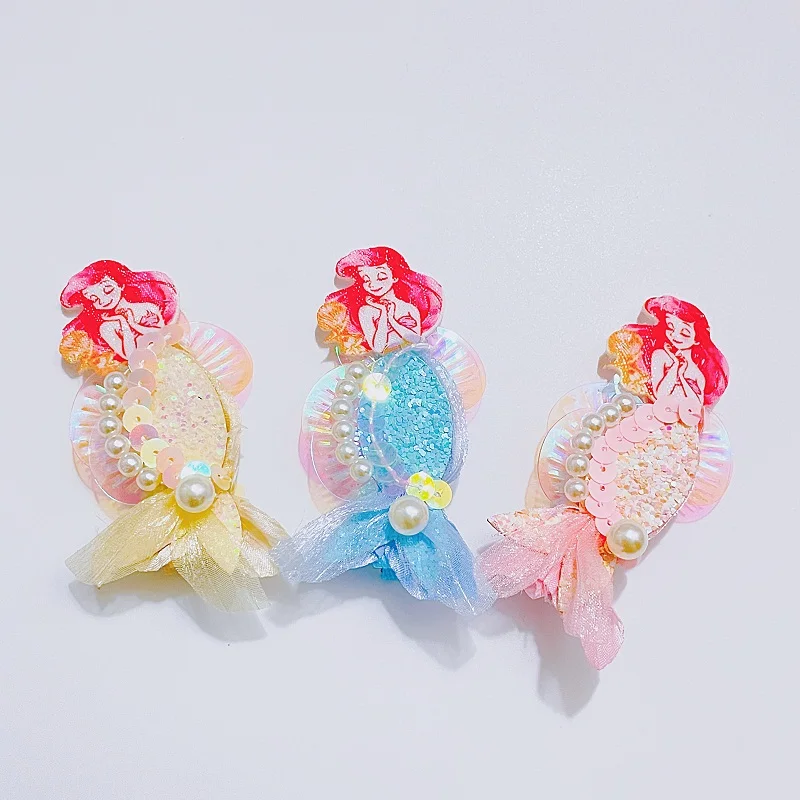 

15pcs Glitter Fairy Mermaid Hairpins Cartoon Princess Barrettes Fashion Headwear Fashion Boutique Hair Accessories for Girls