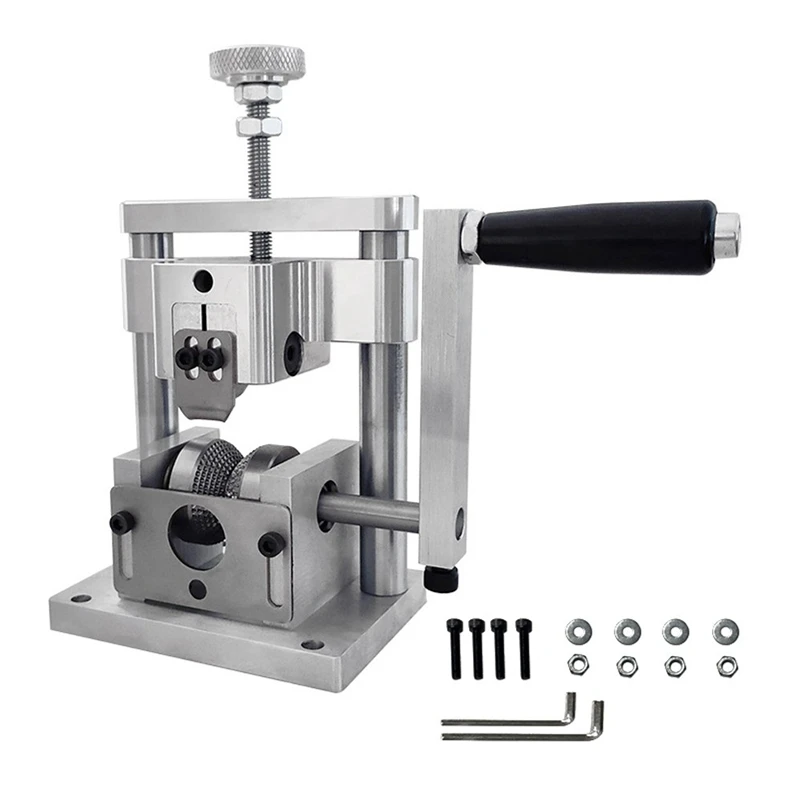 Wire Stripper Manual Wire Stripping Tool Scrap Copper Cable Peeling Machine Hand Crank With Hand Electric Drill Silver