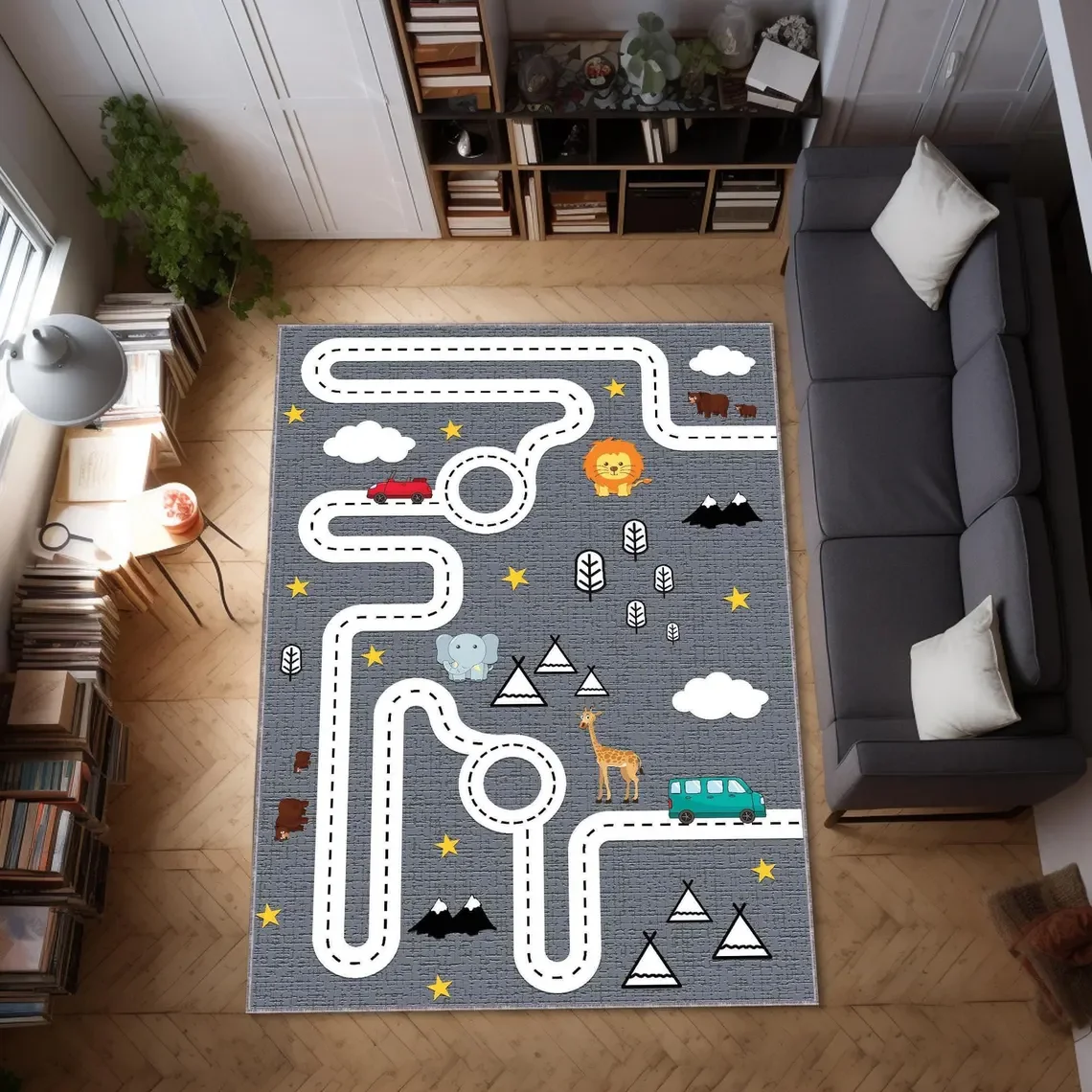 Commercial Road Printing - Safari Animal and Road Map Print