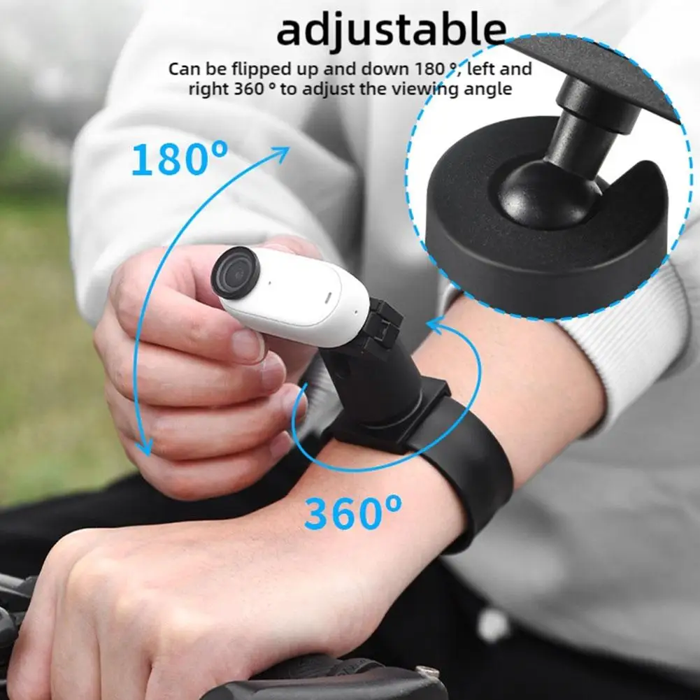 For Insta Go3/Go3s Wrist Bracket 360° Rotating Joint Armlet Wrist Band Hand Strap Mount Camera Accessories Black