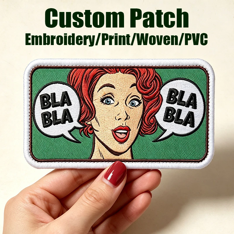 Custom Cartoon Character Embroidered/Print/Woven Patches Iron On Patches/Hook Loop Patch Custom Your Patch Company Team DIY