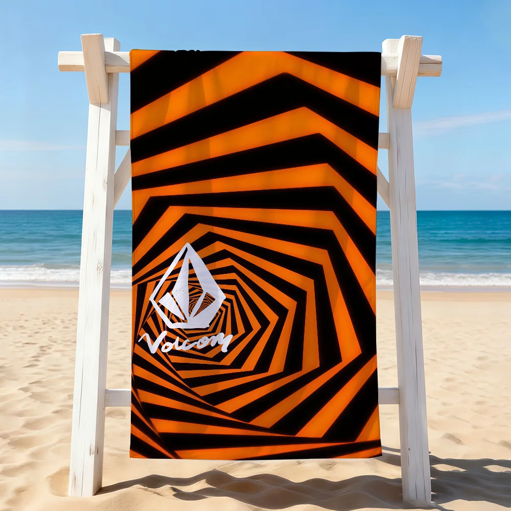 Toalla de baño con estampado de moda V-Volcom, aplicable para natación ligera, camping, yoga, playa