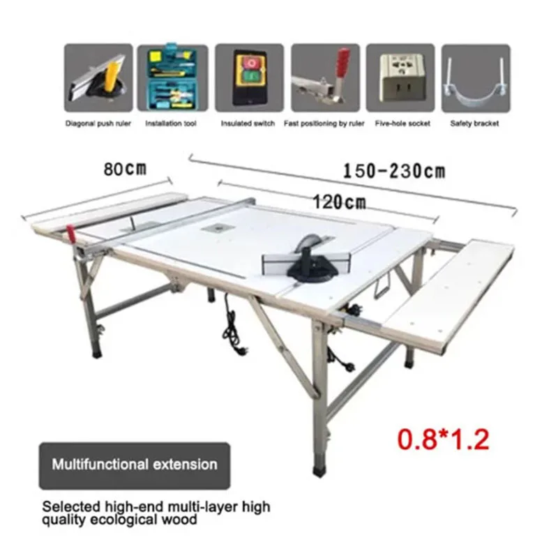 4 In 1  Multifunctional Folding Woodworking Portable Mini Sliding Table Panel Saw  Woodworking Table Saw