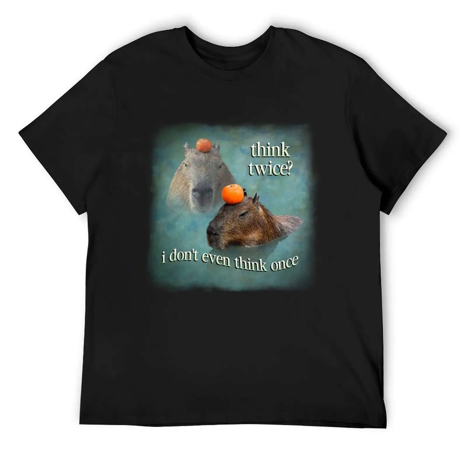 

Think Twice I Don't Even Think Once capybara word art T-Shirt