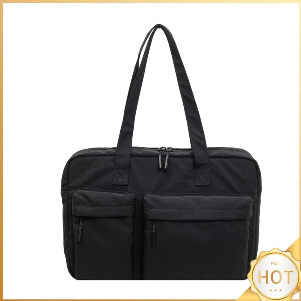 Large Capacity Laptop Shoulder Bag Nylon Briefcase Handbag Multi-Compartment Tote Computer Carrying Case