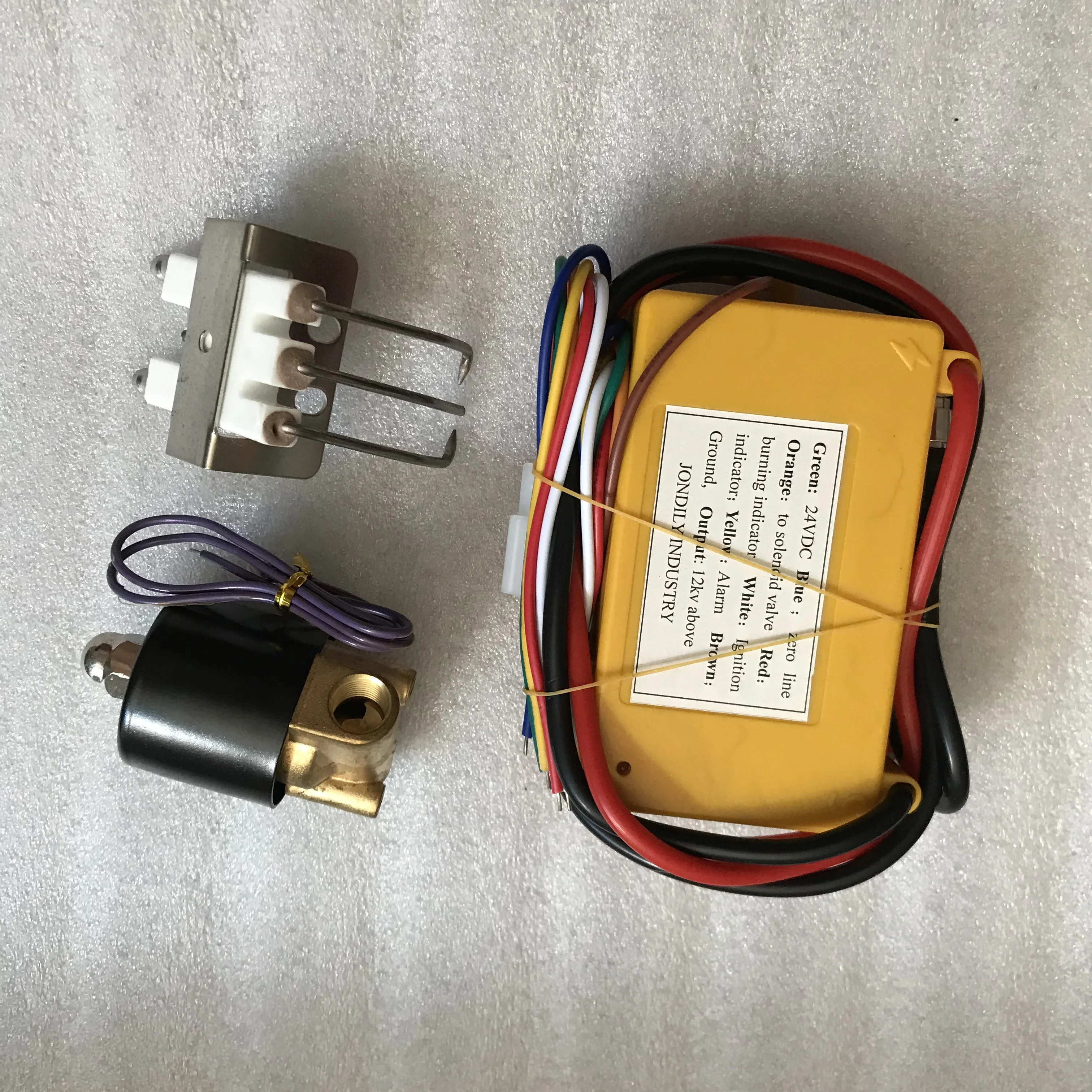 Automatic  Ligniter Unit 24VDC Gas Ignition Control Box+ Spark Plug+1/4